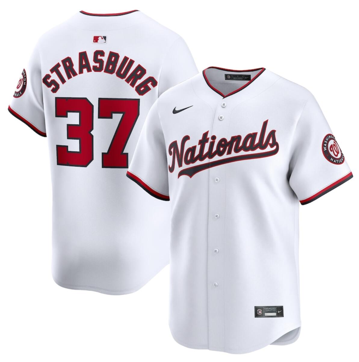 Men's Washington Nationals #37 Stephen Strasburg White Cool Base Stitched Baseball Jersey